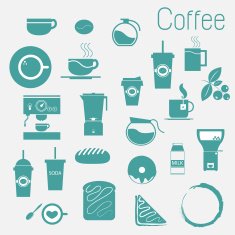 Coffee cup set Tea cup Vector icon collection