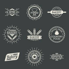 Retro design insignias logotypes set 2 Vector vintage elements