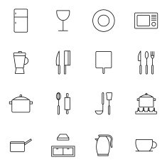 kitchen and food icons set vector illustration N2