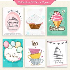Set of six stylish party flyers