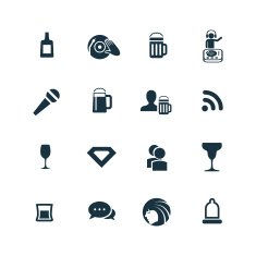 bar icons set N6
