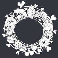 Confections and sweets background Vector illustration with place for text