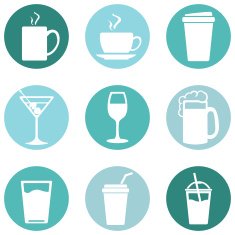 Vector Set of Drinks Icons N16