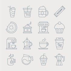 Coffee line icon set N17