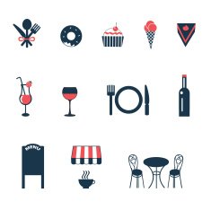 set of vector icons for cafe