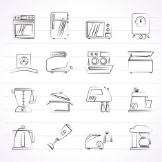 kitchen appliances and equipment icons