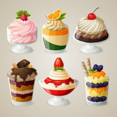 Sweets ice cream dessert set