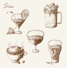 Hand drawn drinks