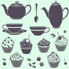 tea set silhouette