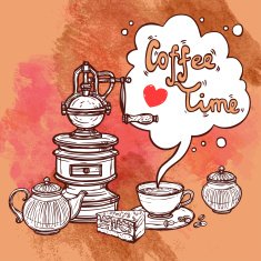 Coffee Sketch Background