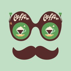 Colorful hipster vintage sunglasses with fragrant coffee