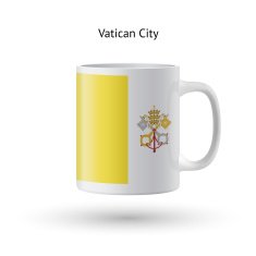 Vatican City flag souvenir mug on white background