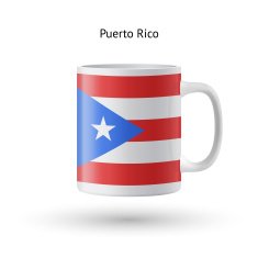 Puerto Rico flag souvenir mug on white background