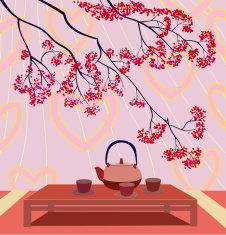 sakura spring Valentine's Day Tea ceremon