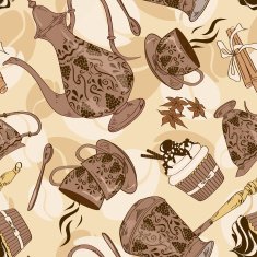 Seamless pattern of coffee service N2