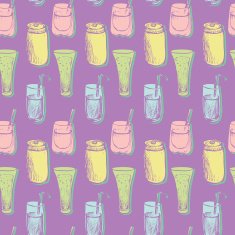 seamless vector pattern with drinks