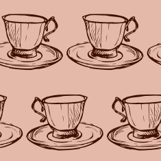 seamless vector pattern with teacups N10