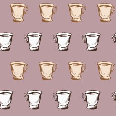 seamless vector pattern with teacups N11