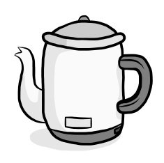 electric kettle cartoon