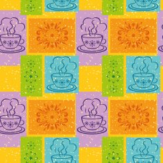 Seamless background cups and floral pattern N2