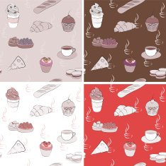 Vector coffee seamless background pattern N2