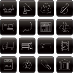 Line Business and industry icons