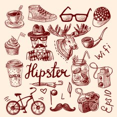Set of hipster icons N2