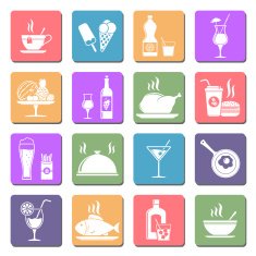 Food and drink flat icons