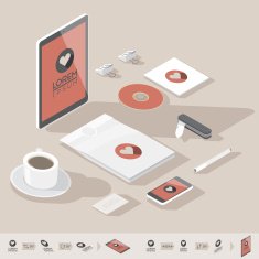 Isometric corporate identity template N4