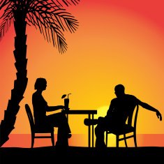 Vector silhouettes of couple N7