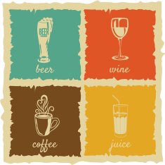 Vintage drink icons