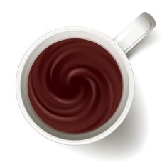 Cup of coffe - above view Coffee swirl