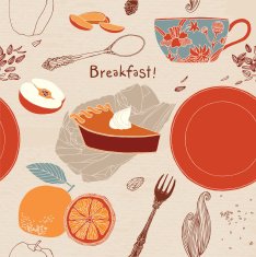 Vintage Breakfast Poster Vector illustration N2