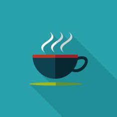 coffee flat icon with long shadow N24