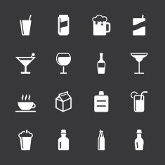 Beverage Icons Set 3 - White Series