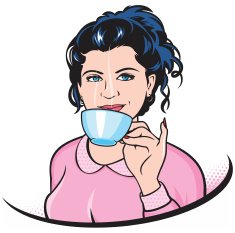 Pop Art Woman drinking Coffee