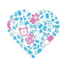 sleep icons in heart