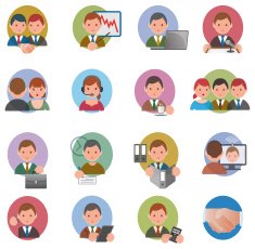 Set of office and business icons N4