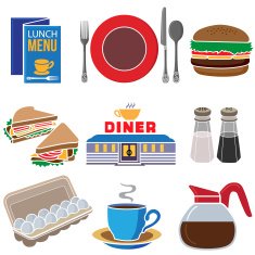 diner icon set