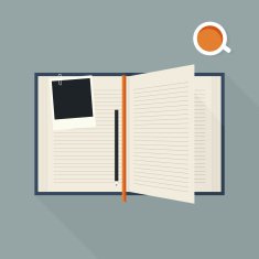 Open Notebook and Coffee Cup N4