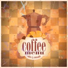 Retro coffee menu card design
