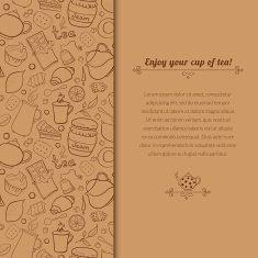 Vector tea illustration for template card N3