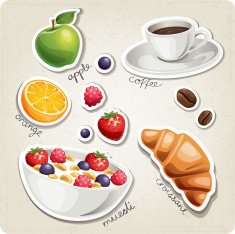 Vector set of stylized food icons N4
