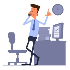 Businessman standing and talking on the phone