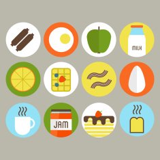 Breakfast food icons N2