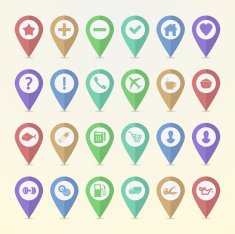 Set of map pointer icons