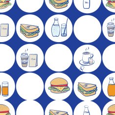 Lunch breakfast and fast food seamless pattern