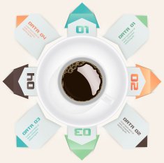 Modern Origami Style Number Options Infographic Illustration