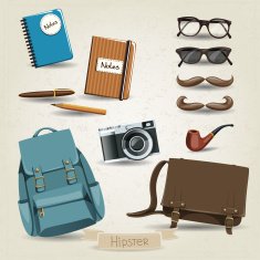 Vector set of hipster man's accessories