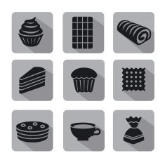 confectionery icon set gray